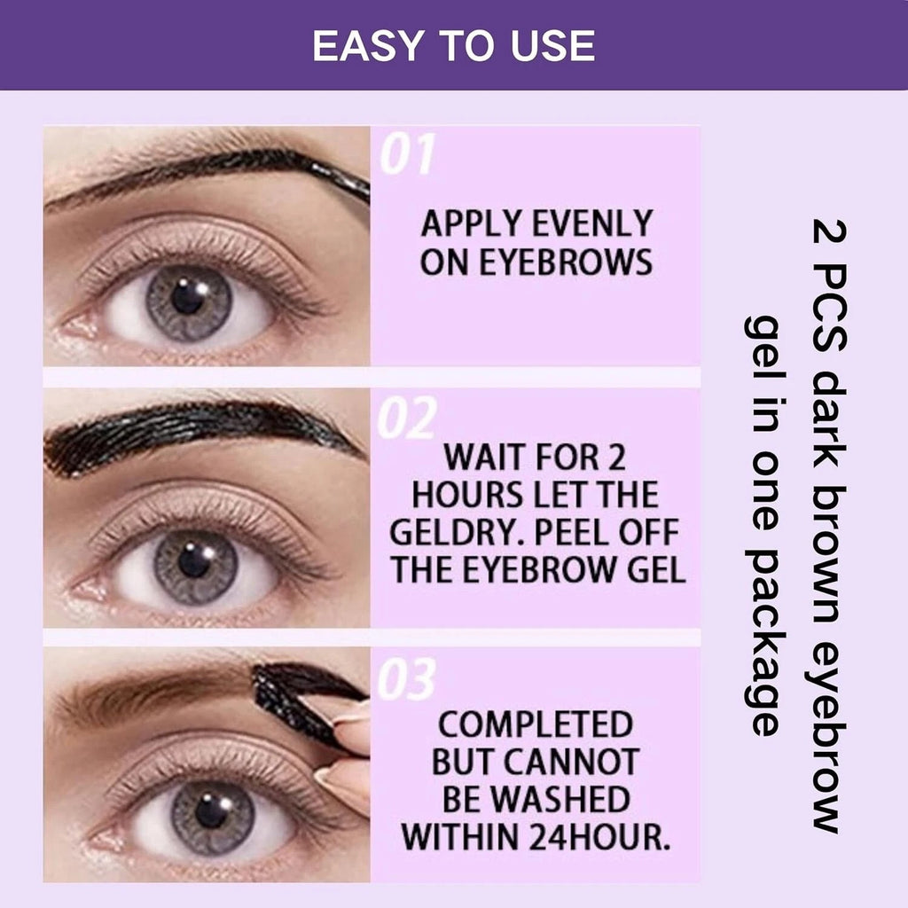 Dark Brown Peel-Off Eyebrow Gel Tint Waterproof & Long-Lasting