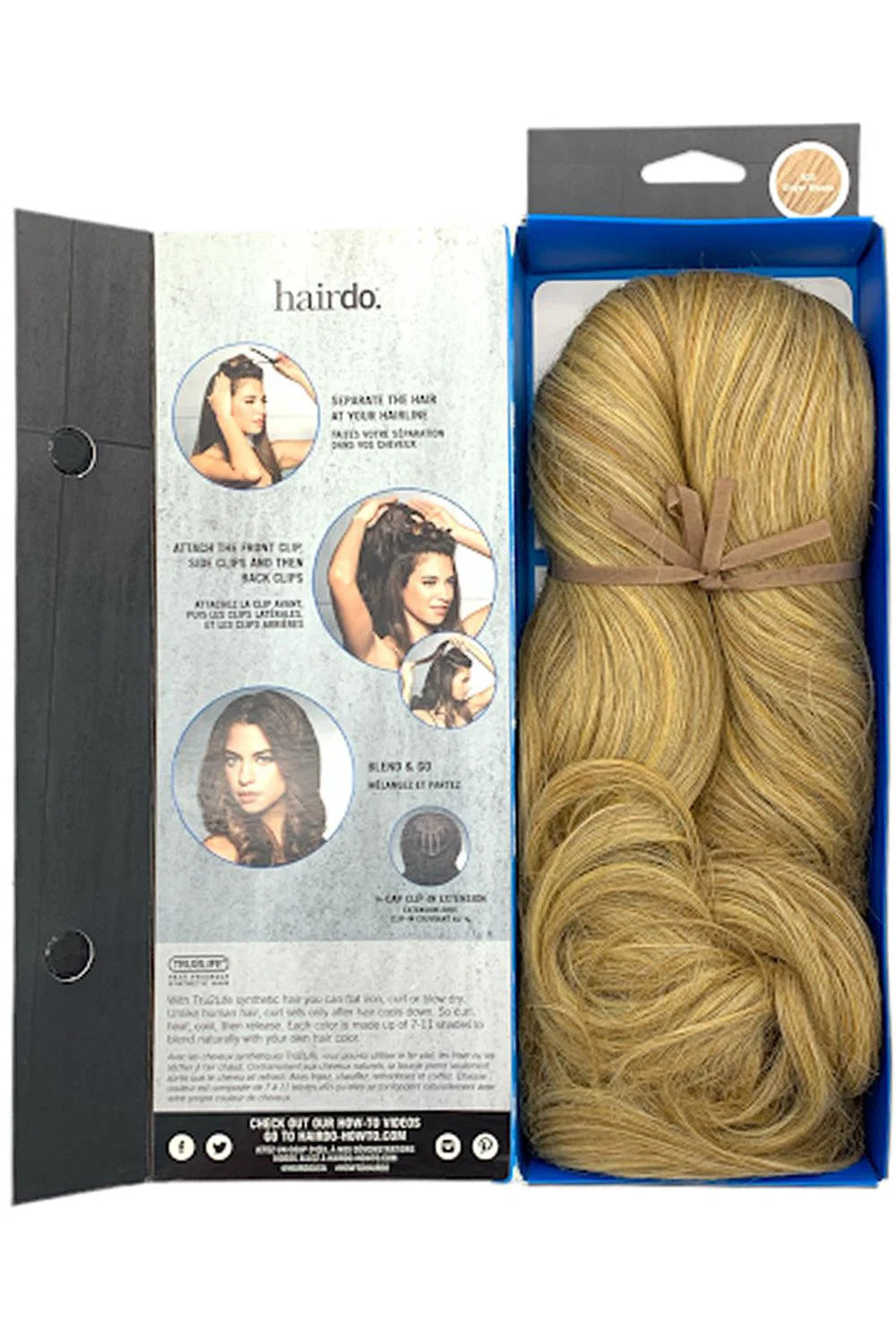 16-inch Ginger Blonde Clip-in Hair Extension - Heat Friendly, 3/4 Cap