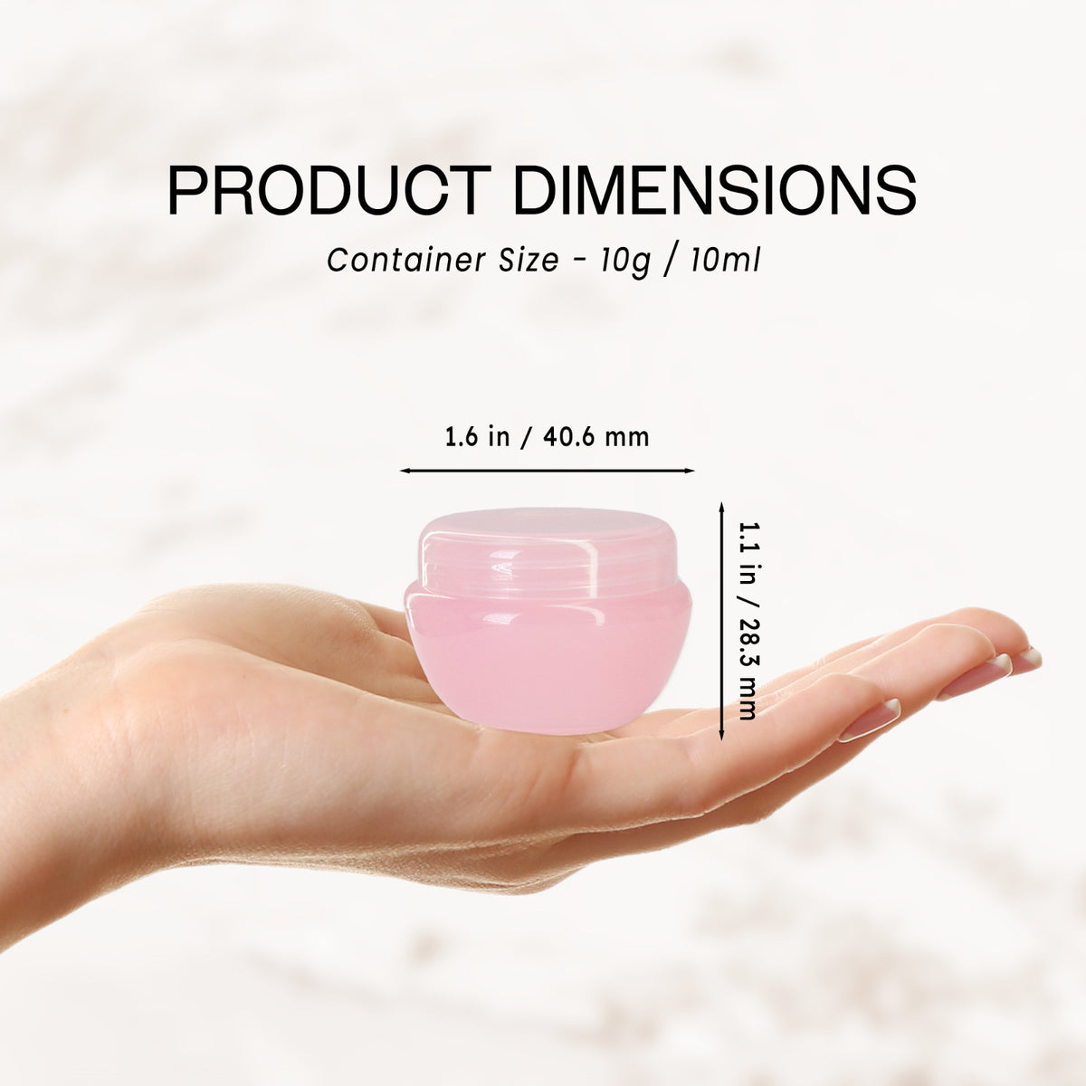 12 Pack 10ML Cosmetic Sample Jars with Inner Liners - Pink, Acrylic, Reusable