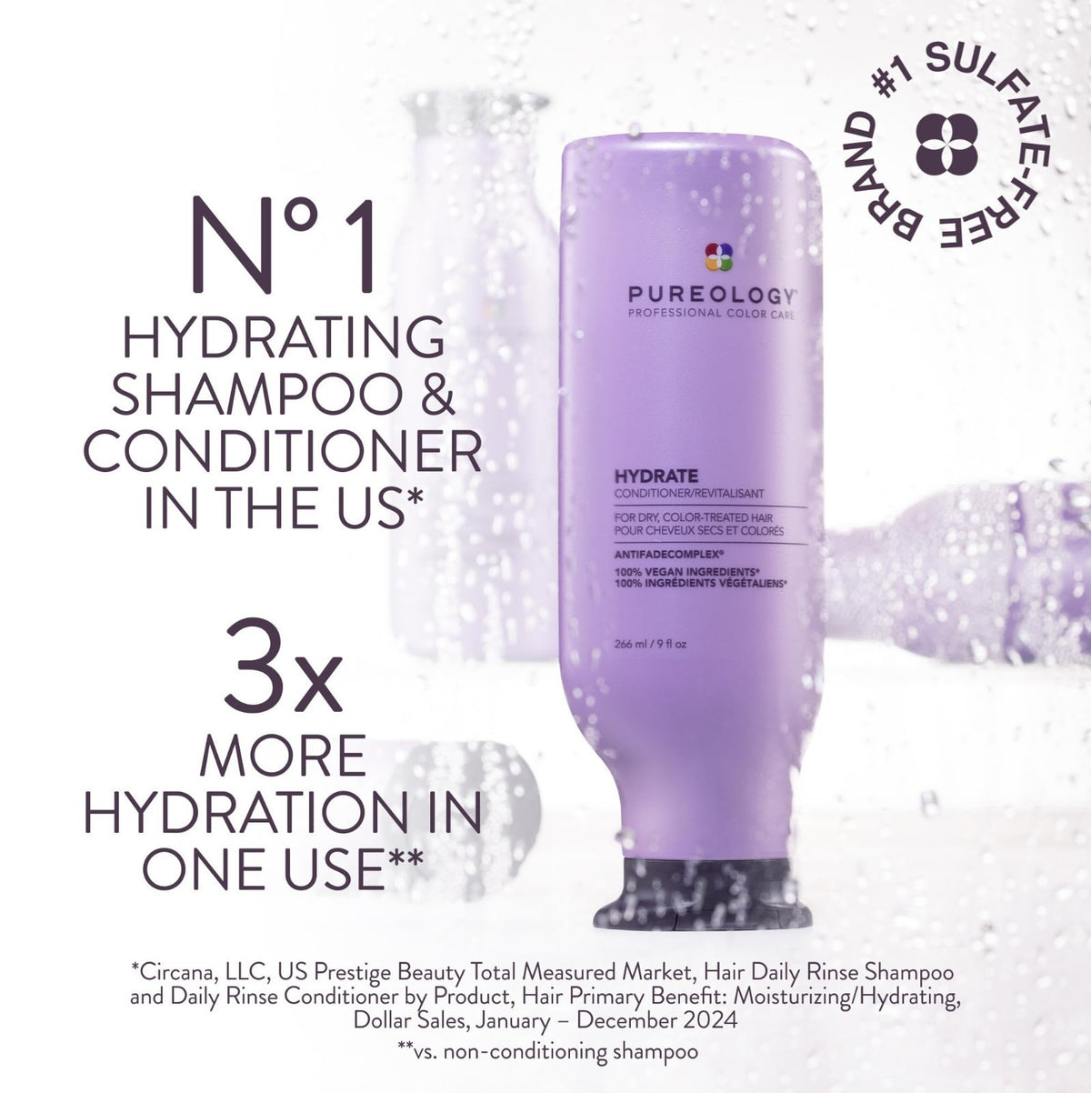Hydrate Conditioner for Dry & Color-Treated Hair - Sulfate-Free, Nourishing Moisturizer