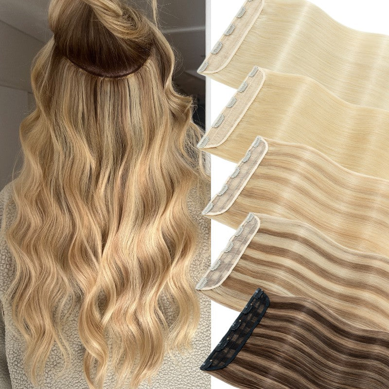 Clip-In Hair Extensions 3/4 Full Head Thick Human Hair Highlight Set