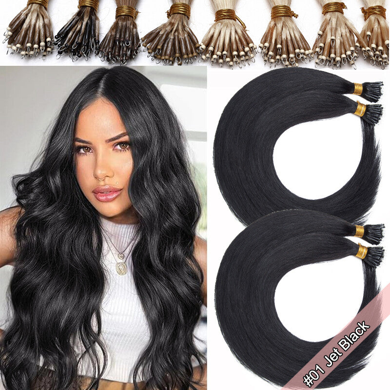 100g Nano Ring Hair Extensions - Real Human Hair, Micro Beads, Balayage Options