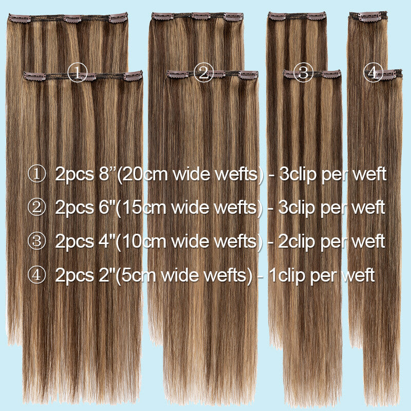 Thick Remy Clip-In Hair Extensions Full Head Double Weft Human Hair