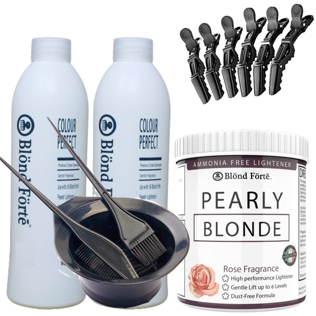 Ammonia-Free Hair Lightening Powder Kit with 30 Vol Developer - Blonde Forte