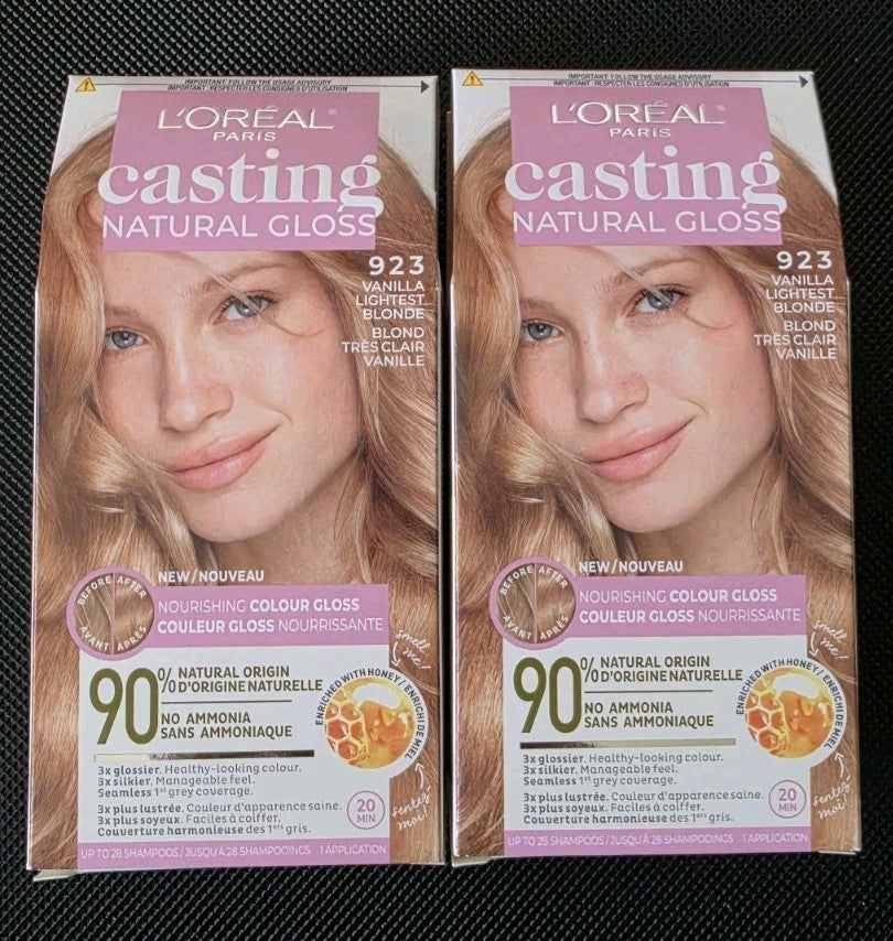 L'Oreal Paris Casting Natural Gloss 923 Vanilla Light Blonde Hair Color - Pack of 2