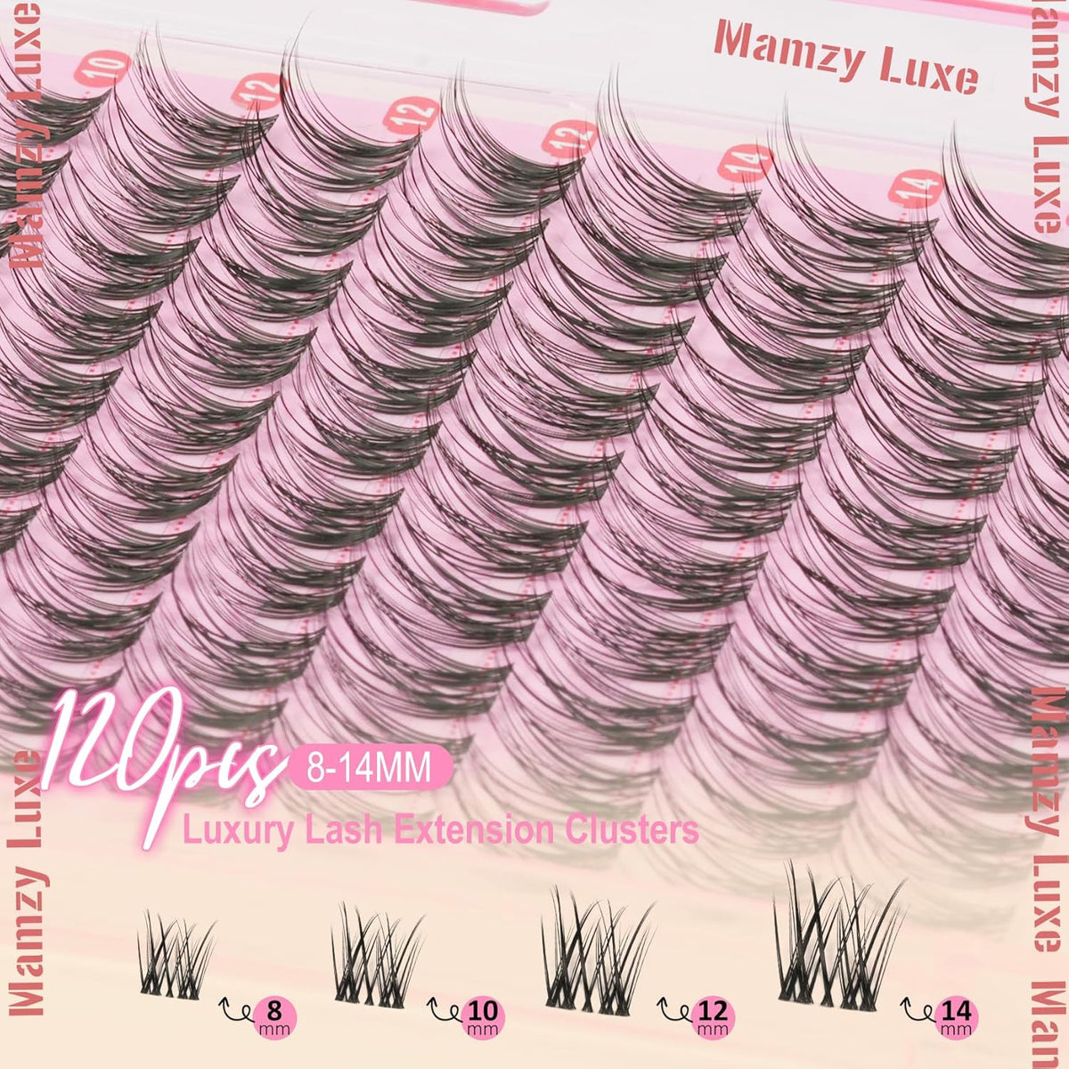 Natural Lash Clusters Kit Short Wispy 8-14MM False Eyelashes with Clear Band
