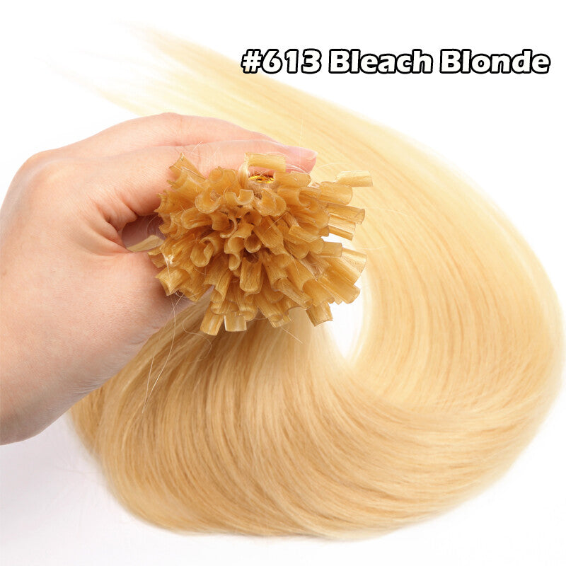 Remy Hair Extensions Keratin Bond Pre Bonded Hair Tips 16-22 Inch 100G