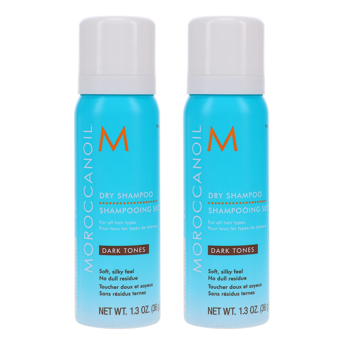 Dark Tones Dry Shampoo for Dark Hair 1.3 oz 2 Pack - Oil Absorbing & UV Protection