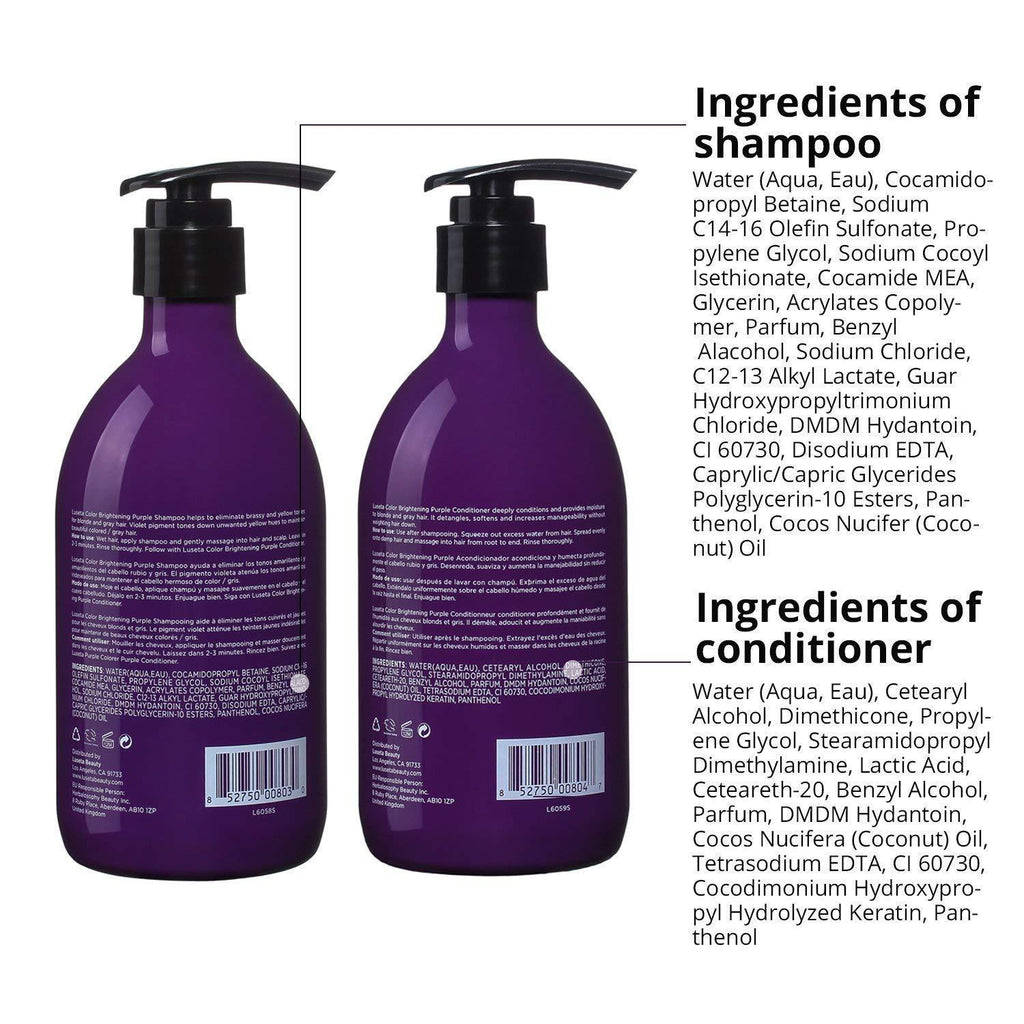 Purple Shampoo & Conditioner Set for Blonde Gray Hair - Sulfate Free