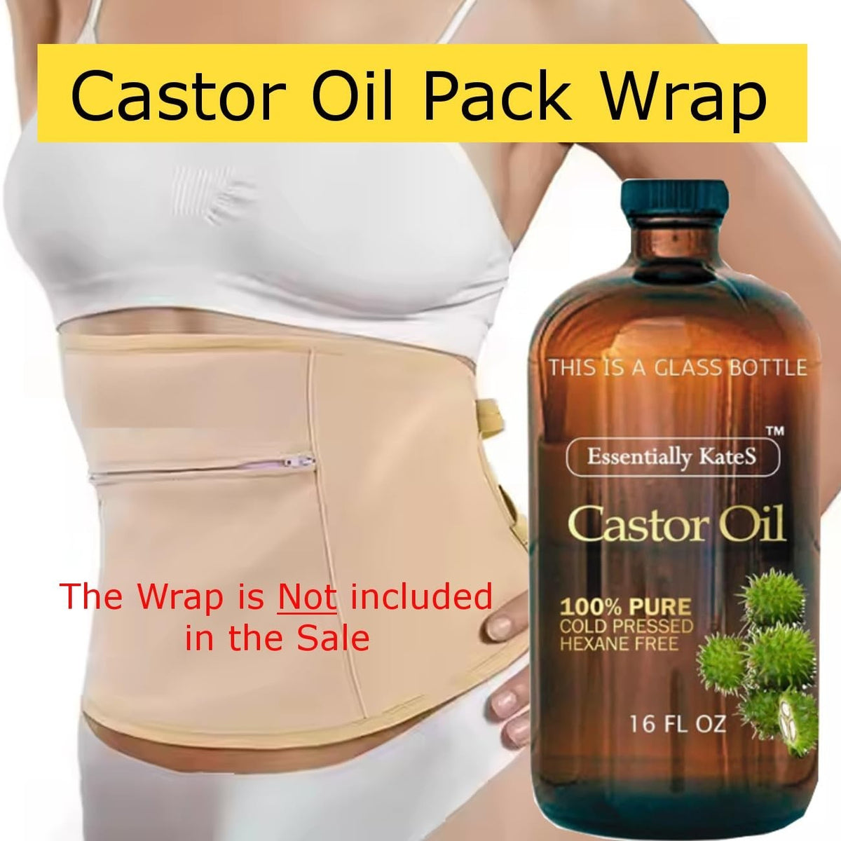 16 Fl Oz Cold-Pressed Natural Castor Oil in Amber Glass Bottle – Pure & Organic Moisturizer