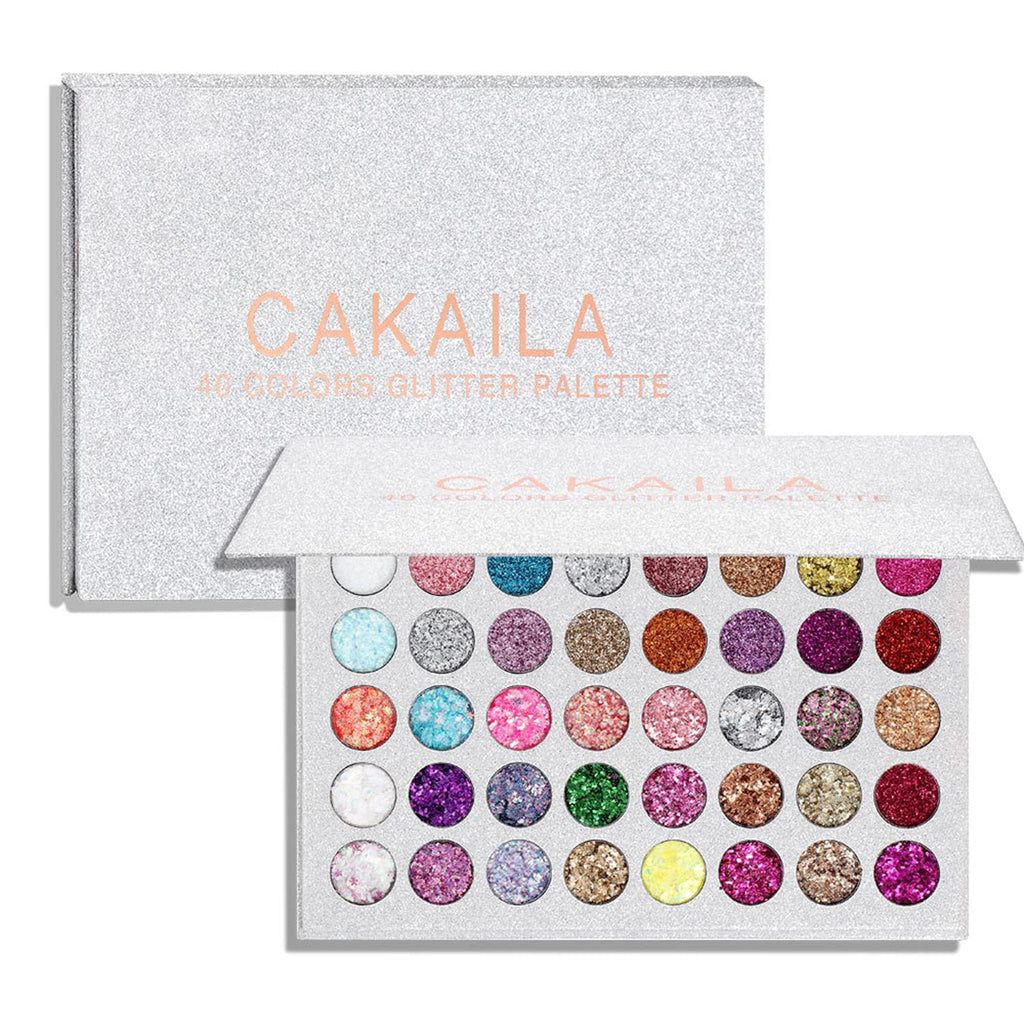 40 Color Glitter Eyeshadow Palette - Highly Pigmented Metallic Shimmer Makeup