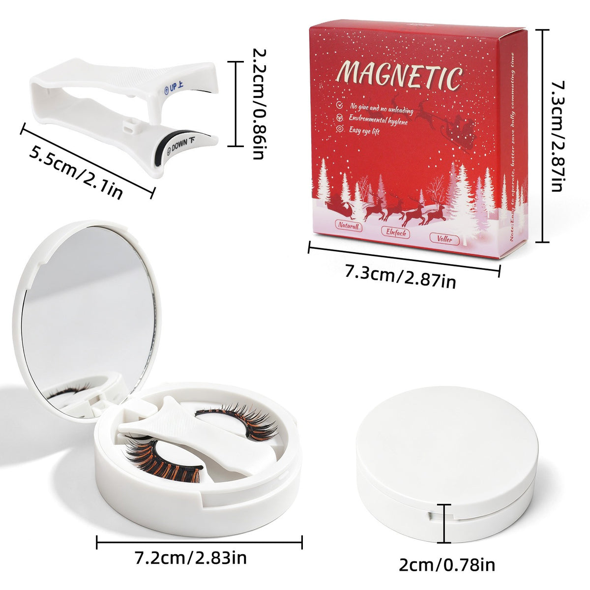 No Glue Magnetic False Eyelashes with Reusable Applicator Waterproof Glam Lashes