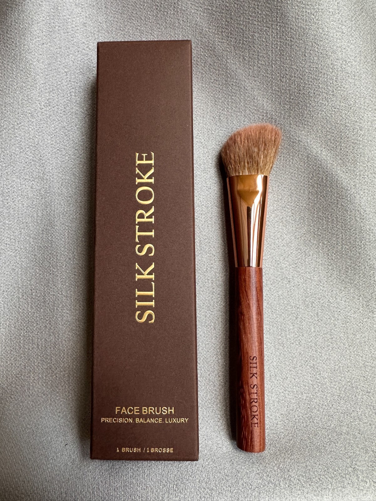 Contour Brush - Natural Goat Hair Face Brush for Blush, Bronzer & Powder