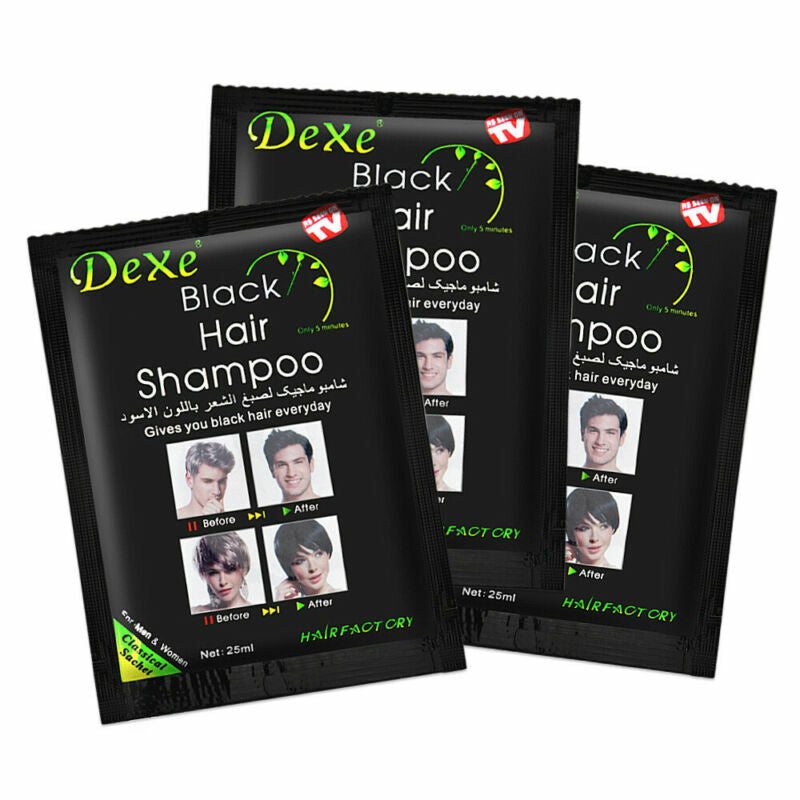 Black Hair Shampoo - Instant 5-Minute Hair Dye & Nourishing Treatment