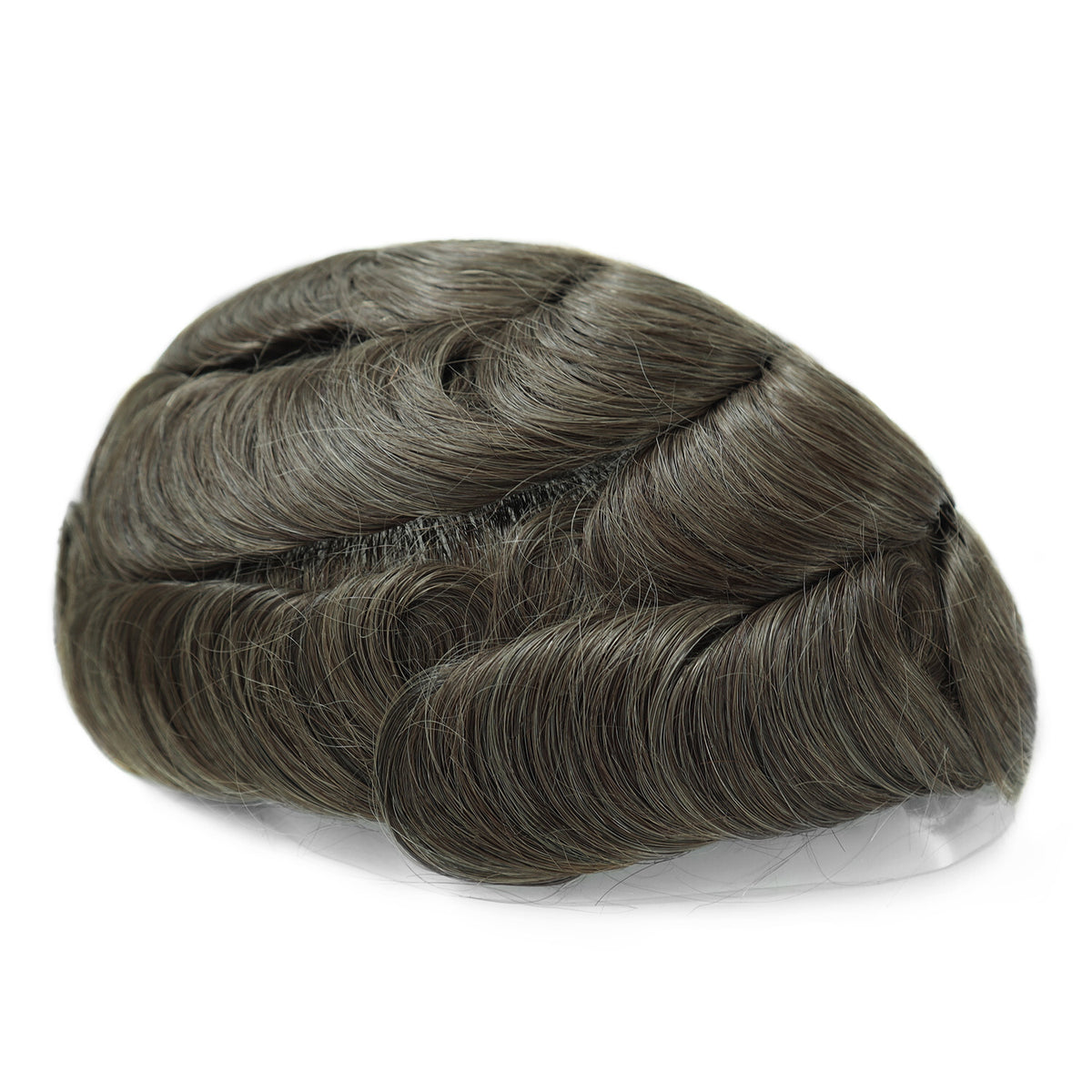 Men's Human Hair Toupee Injection Skin System Brown #7 8x10in Center Crown