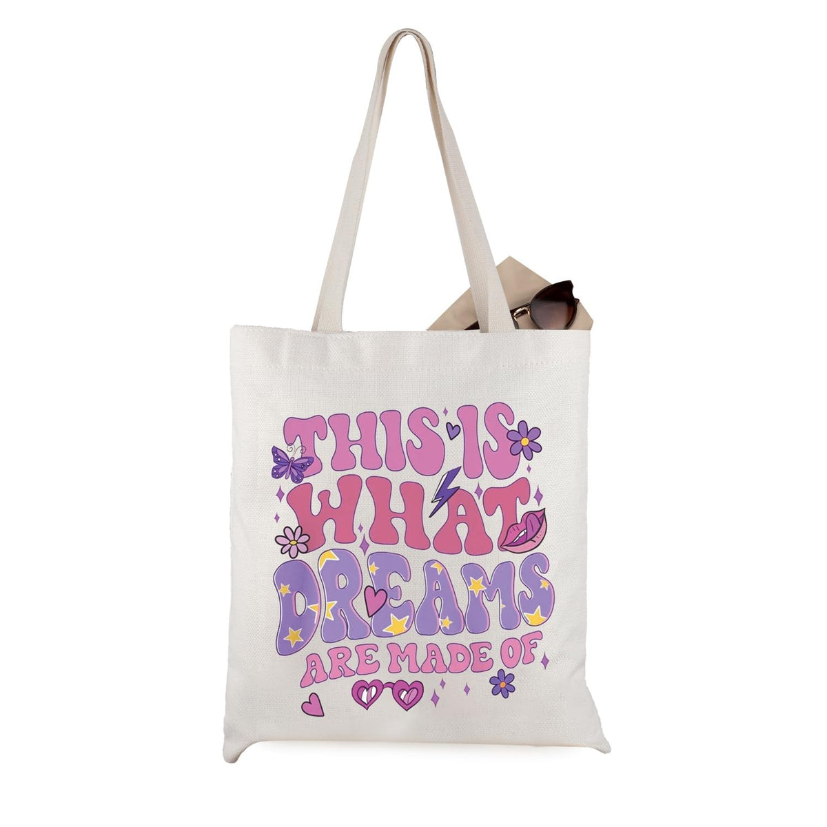 Cartoon Gift Tote Bag - This Is What Dreams Are Made Of Canvas Makeup & Travel Bag