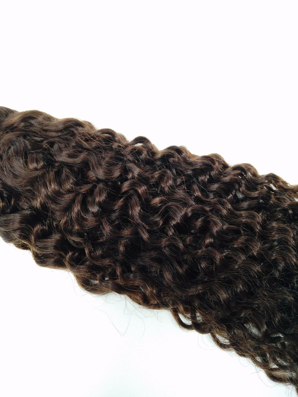 Dark Brown Sew-In Hair Extensions Bundle - Jerry Curl Human Hair 12-18 Inch