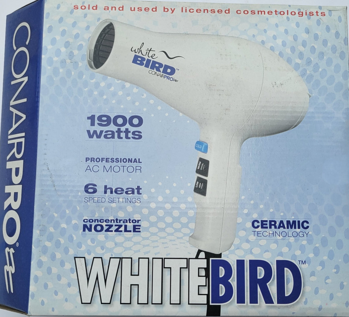Conair Whitebird Hair Dryer with Powerful AC Motor - Long Lasting, Professional Styling