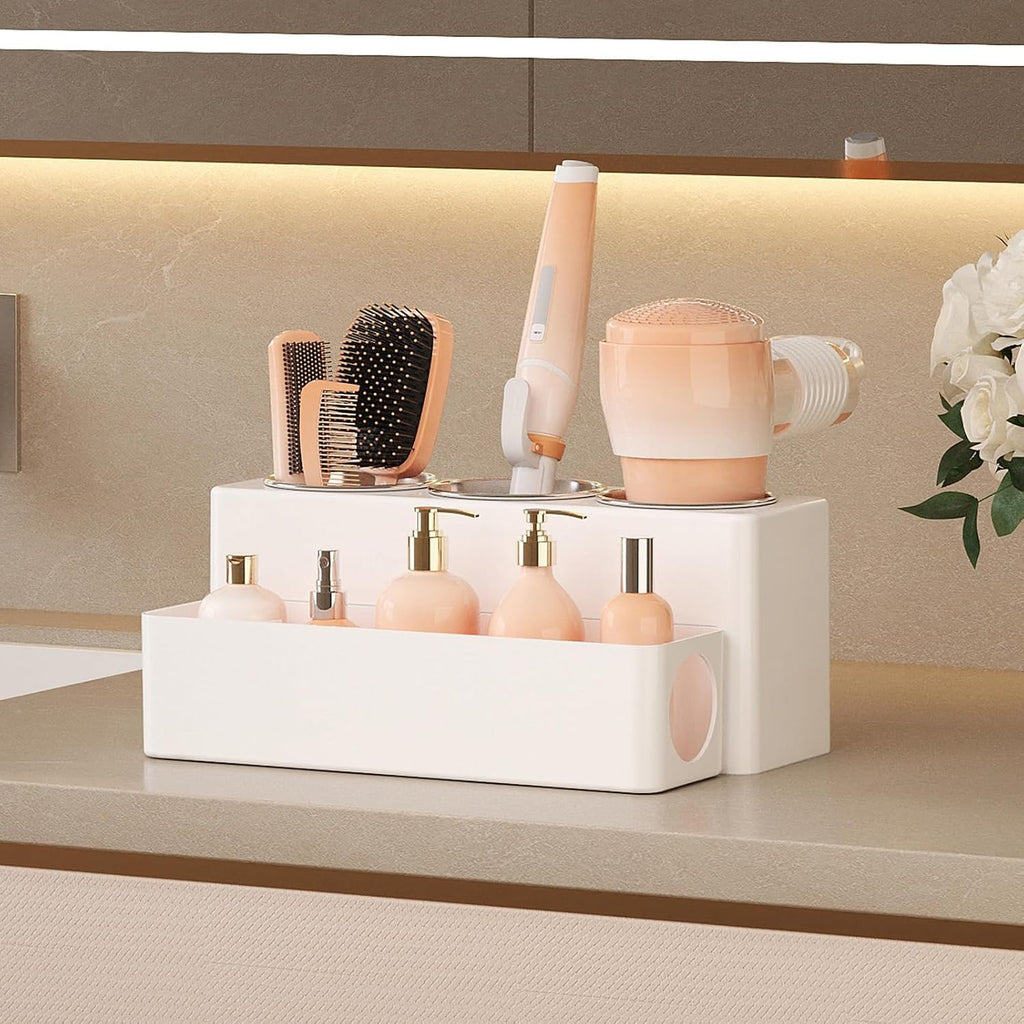 Hair Tool Organizer with 3 Heat-Resistant Cups and Cord Management