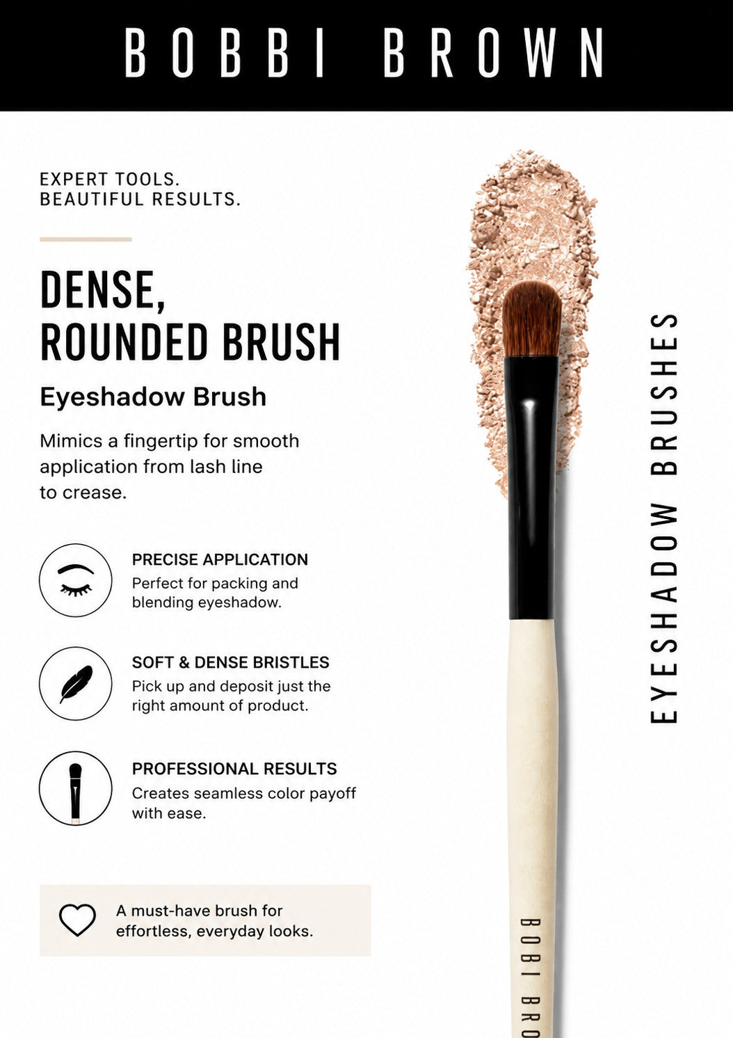 Makeup Brush for Eyeshadow Application Dense Rounded Eye Brush