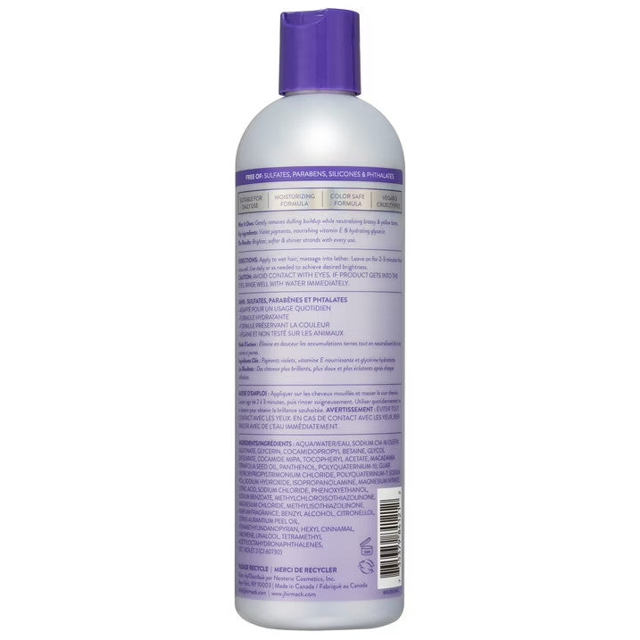 Purple Silver Brightening Shampoo for Gray White Hair 12 fl oz – Neutralizes Brassy Tones