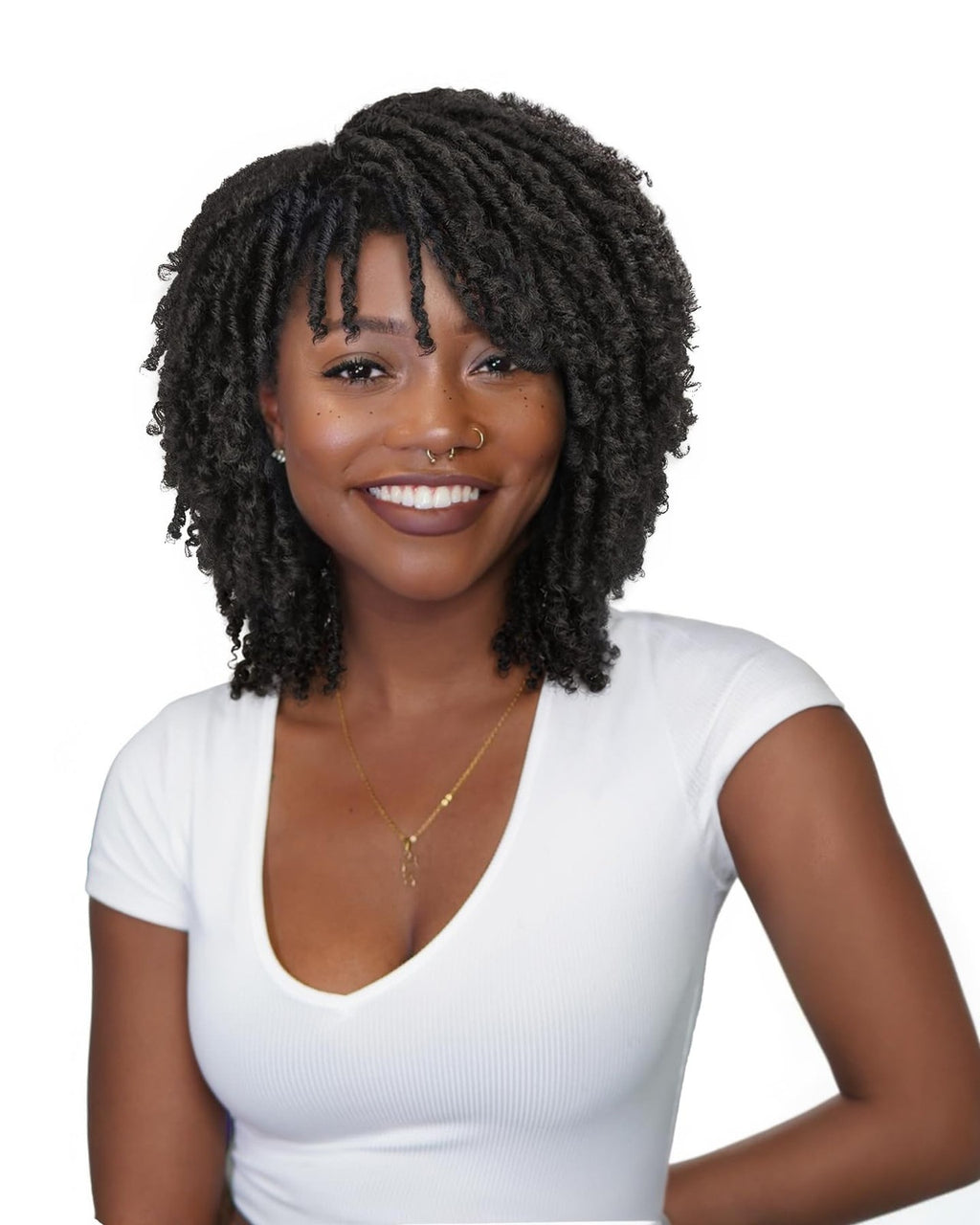 Short Twist Braided Dreadlock Wig for Black Women & Men - Synthetic Afro Style