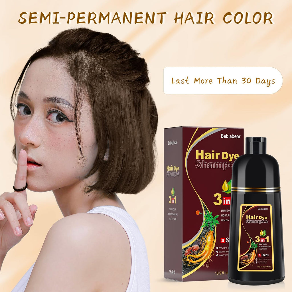 Brown Hair Dye Shampoo for Gray Hair - 16.9 Fl Oz, Rejuvenates & Covers Gray