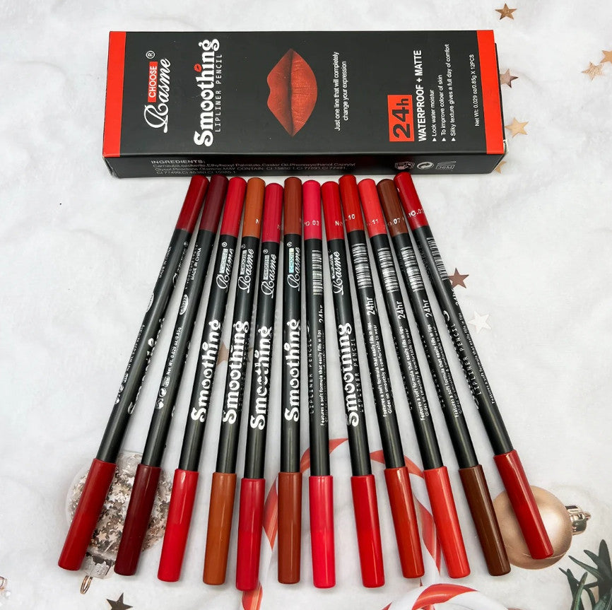 12-Piece Matte Lipstick and Lip Liner Set Long Lasting Makeup Kit for Valentines