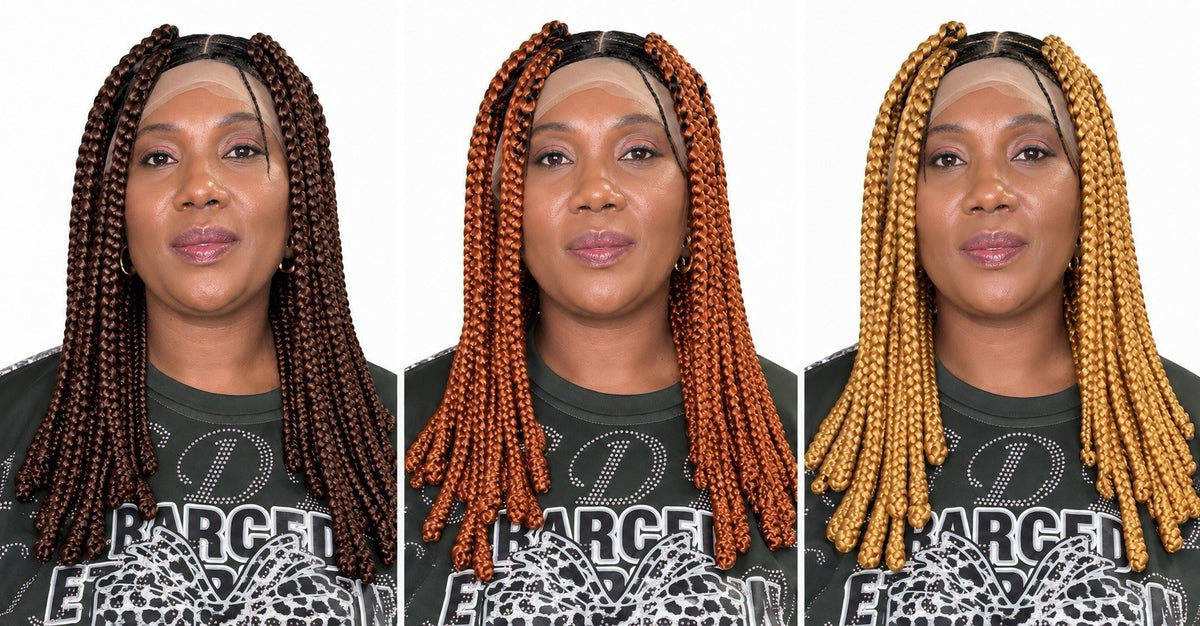 14-Inch Jumbo Knotless Box Braided Lace Front Wig with Baby Hair & Wrapped Tips