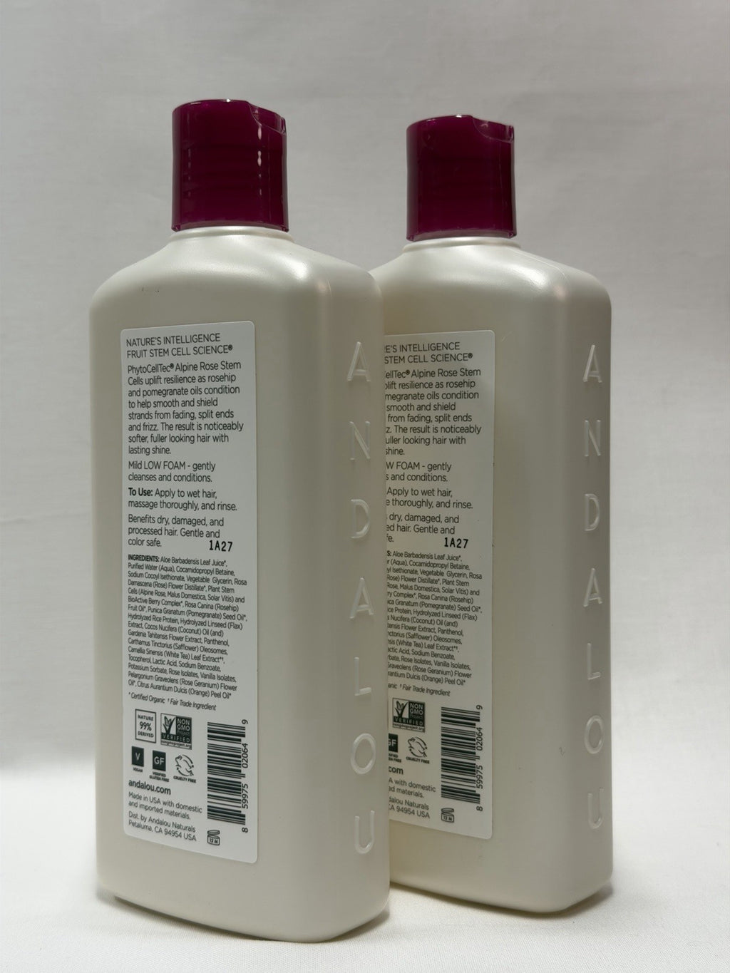 Andalou Naturals 1000 Roses Color Care Shampoo - 11.5 oz Pack of 2
