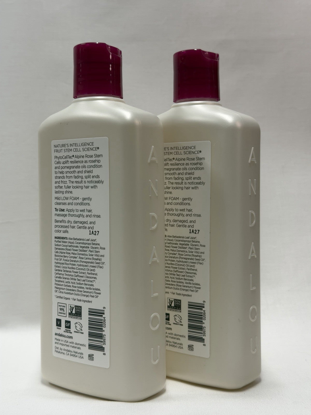 Andalou Naturals 1000 Roses Color Care Shampoo - 11.5 oz Pack of 2