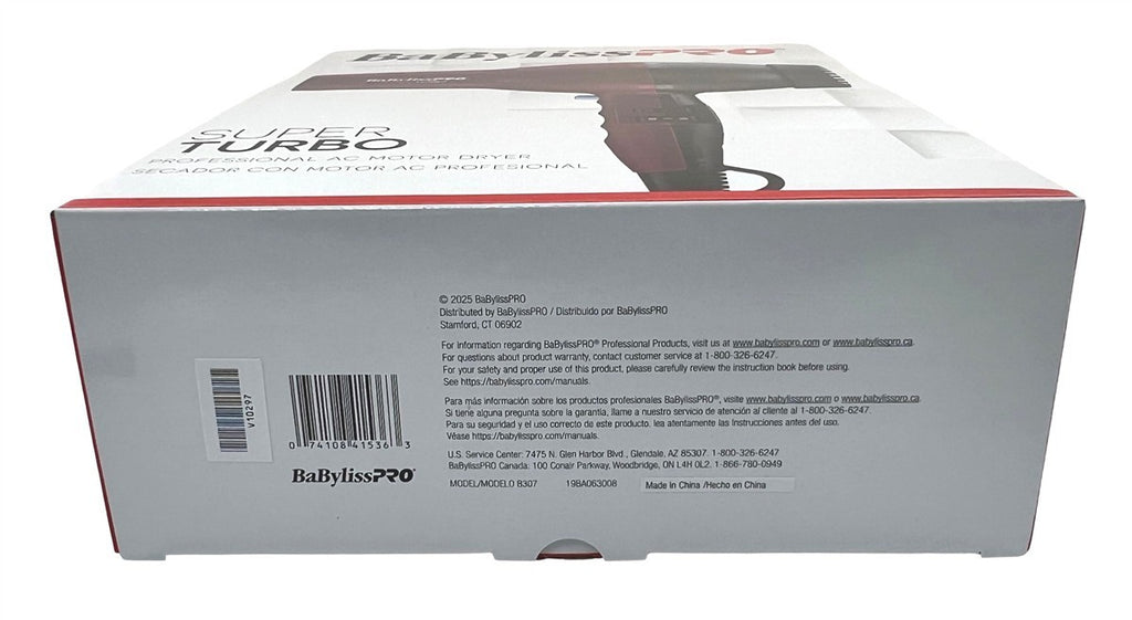 Babyliss Pro 2000W Turbo Hair Dryer with Cold Shot & Removable Filter