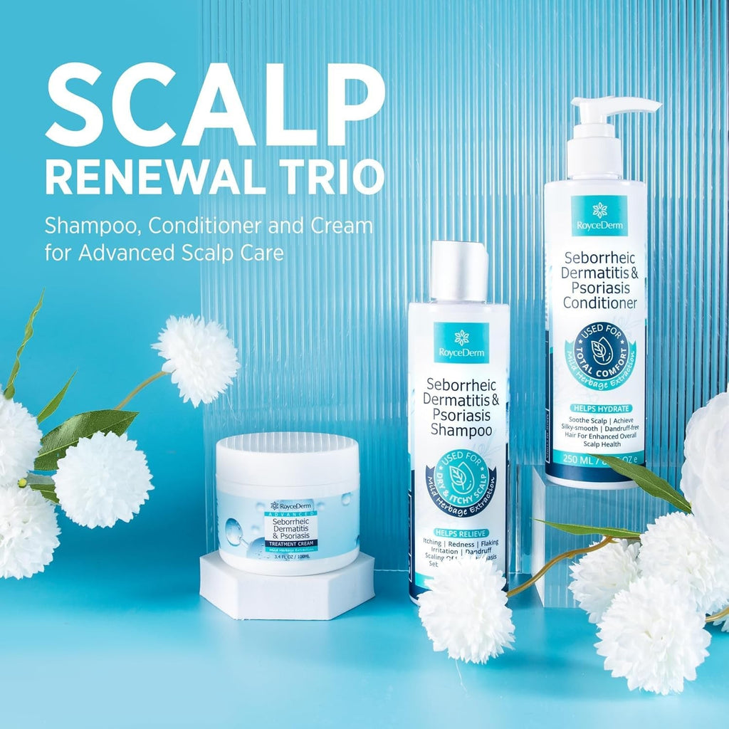 Seborrheic Dermatitis & Psoriasis Scalp Shampoo and Conditioner Set - Herbal Relief