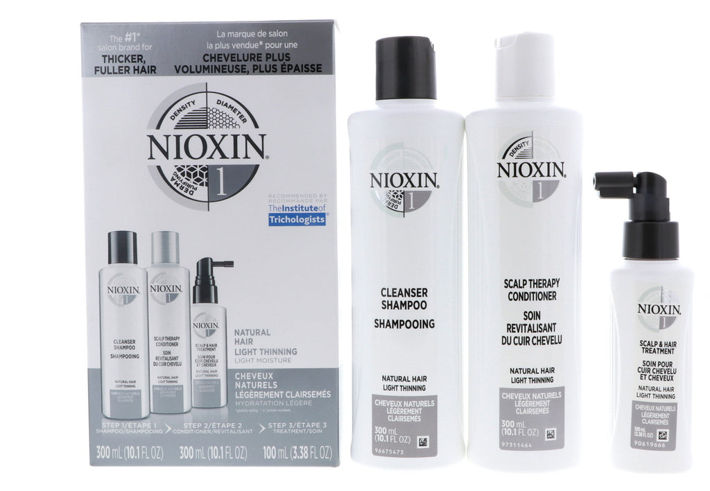 Nioxin System 1 Hair Care Set for Fine & Thinning Hair - Starter Kit