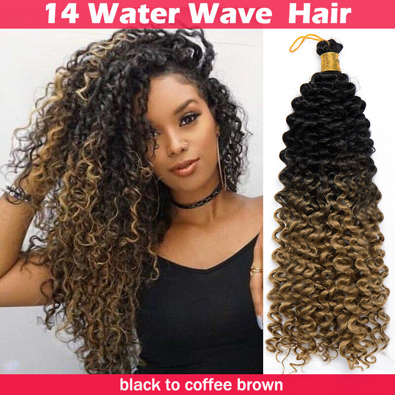 Long Boho Crochet Water Wave Braid Hair Extensions - Curly Synthetic Hair