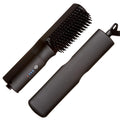 Ionic Hair Straightener Brush with Ceramic Coating, Adjustable Temp - Red