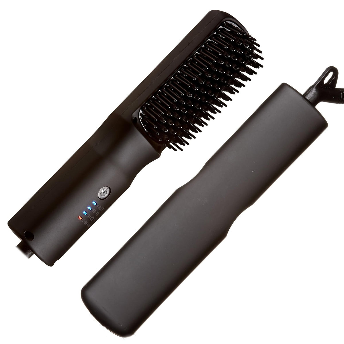 Ionic Hair Straightener Brush with Ceramic Coating, Adjustable Temp - Red