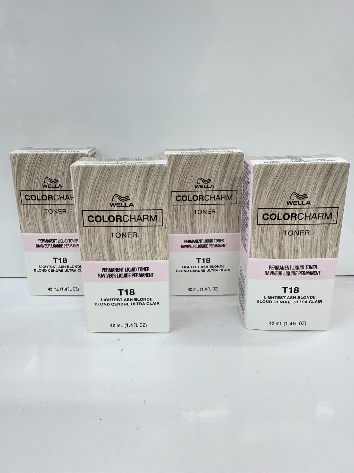 Wella Color Charm T18 Light Ash Blonde Permanent Liquid Toner 4 Pack