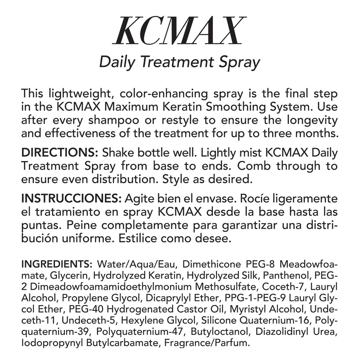 Keratin Hair Leave-In Spray - Daily Treatment, Frizz Control & Shine