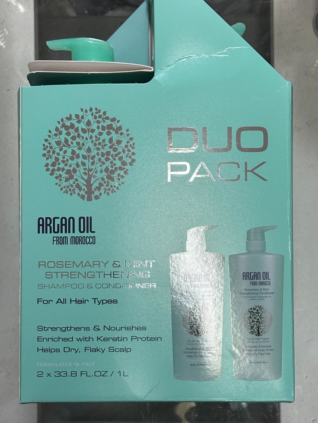 Argan Oil Moroccan Rosemary Mint Strengthening Shampoo and Conditioner Set
