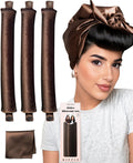 Heatless Curling Rod Set for Overnight Hair Styling - Velvet Bouncy Curls