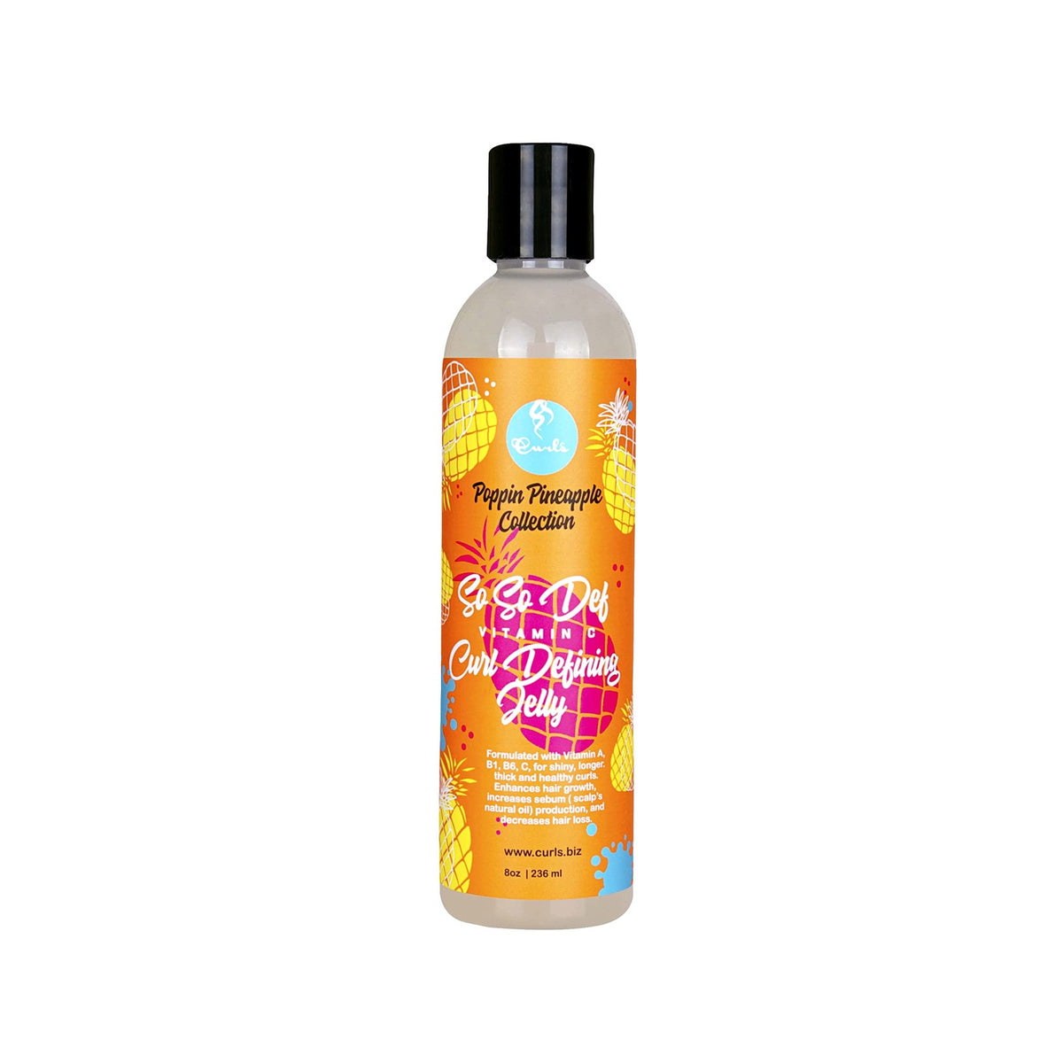 Vitamin C Curl Defining Jelly for Curly Hair - Frizz-Free Styling, 8 Fl Oz