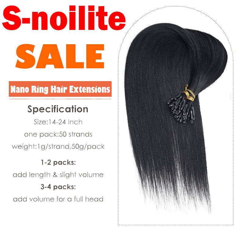 Remy Human Hair Extensions Nano Ring Bead Set - Multiple Lengths & Colors
