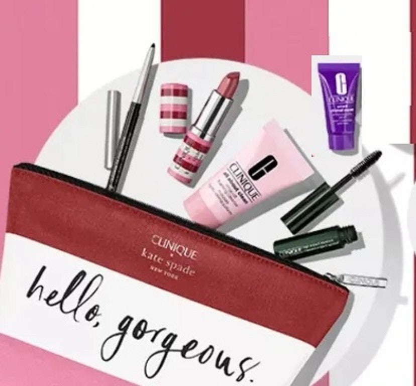 Clinique x Kate Spade 6-Piece Skincare & Makeup Gift Set with Bag