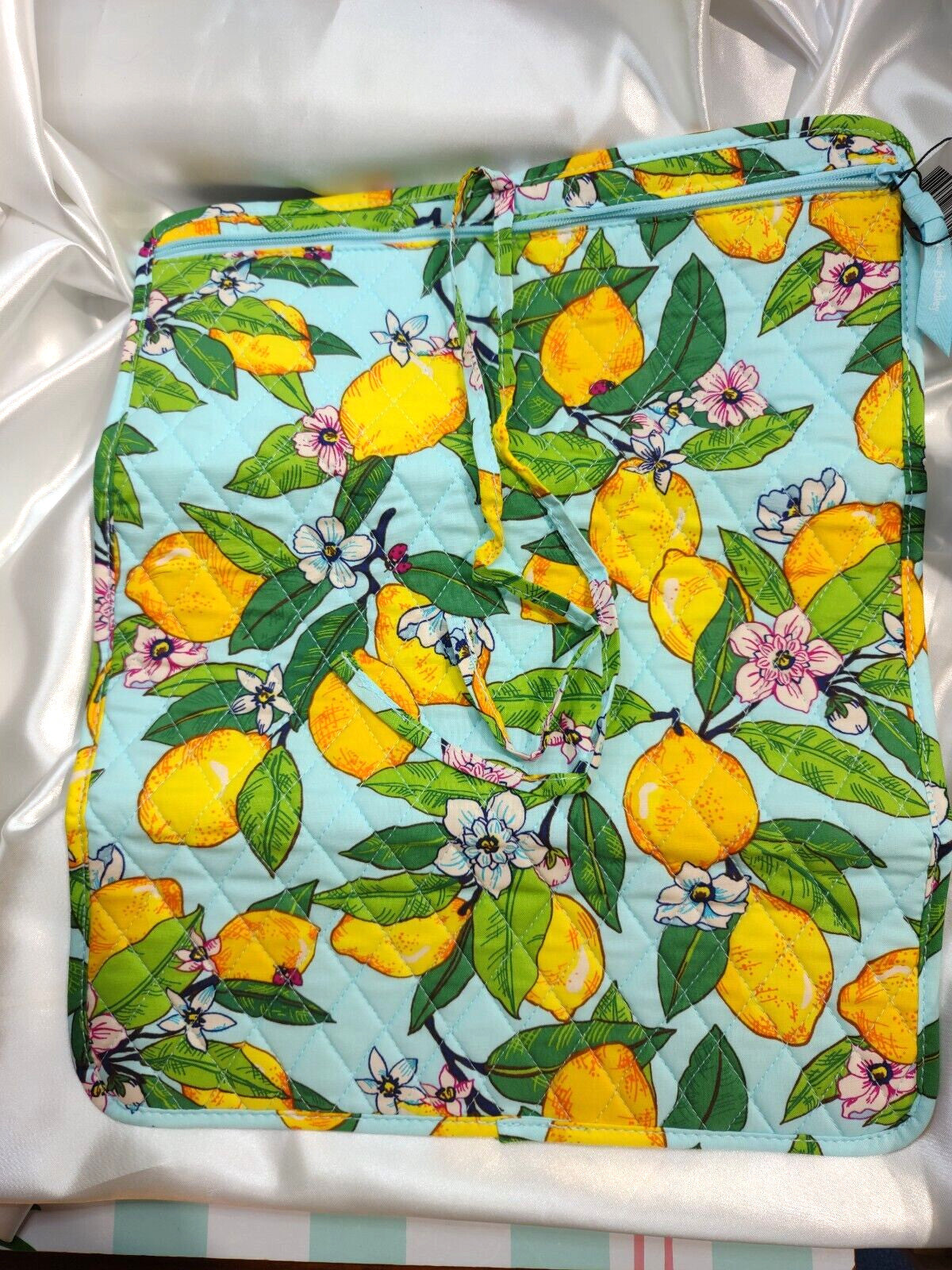 Heat-Resistant Curling Iron & Flat Iron Cover with Zippered Pocket - Lemon Grove Pattern