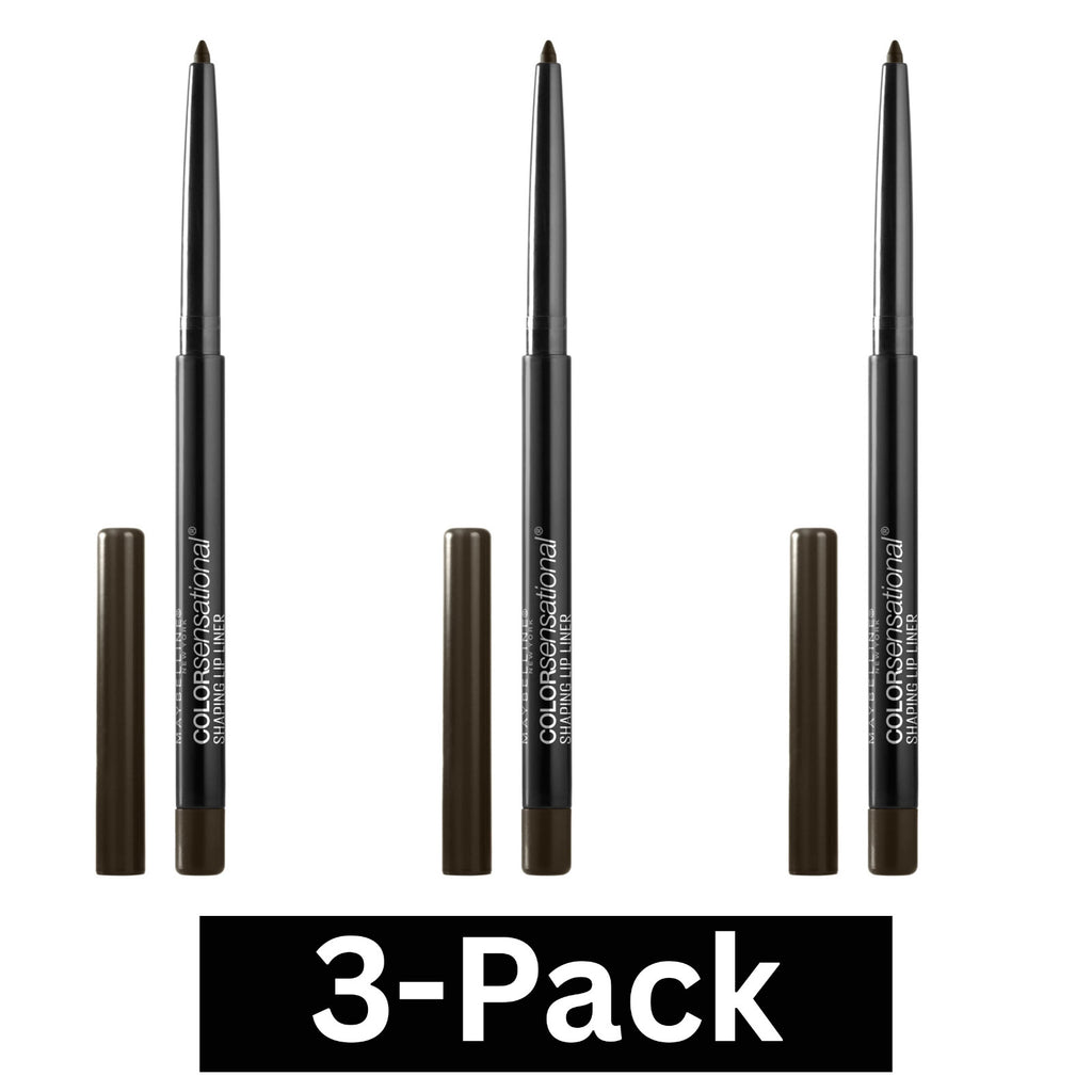 Maybelline Lip Liner Colorsensational Raw Chocolate Lip Pencil 3-Pack - Precise, No-Smudge Formula