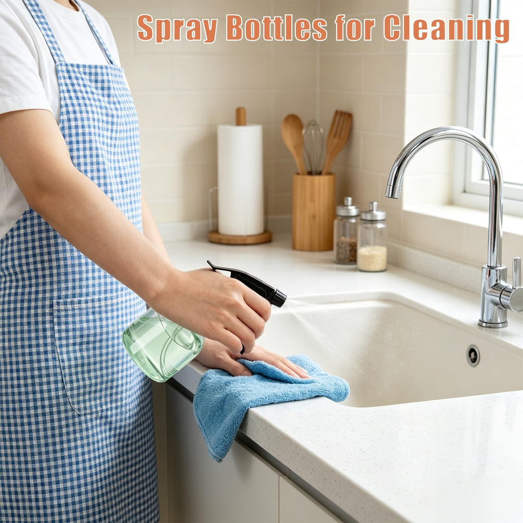 12 Pack 8 oz Empty Plastic Spray Bottles with Adjustable Trigger