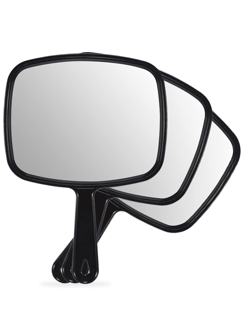 Large Handheld Mirror for Salon & Makeup - Black, 9.1 x 12.6 Inches