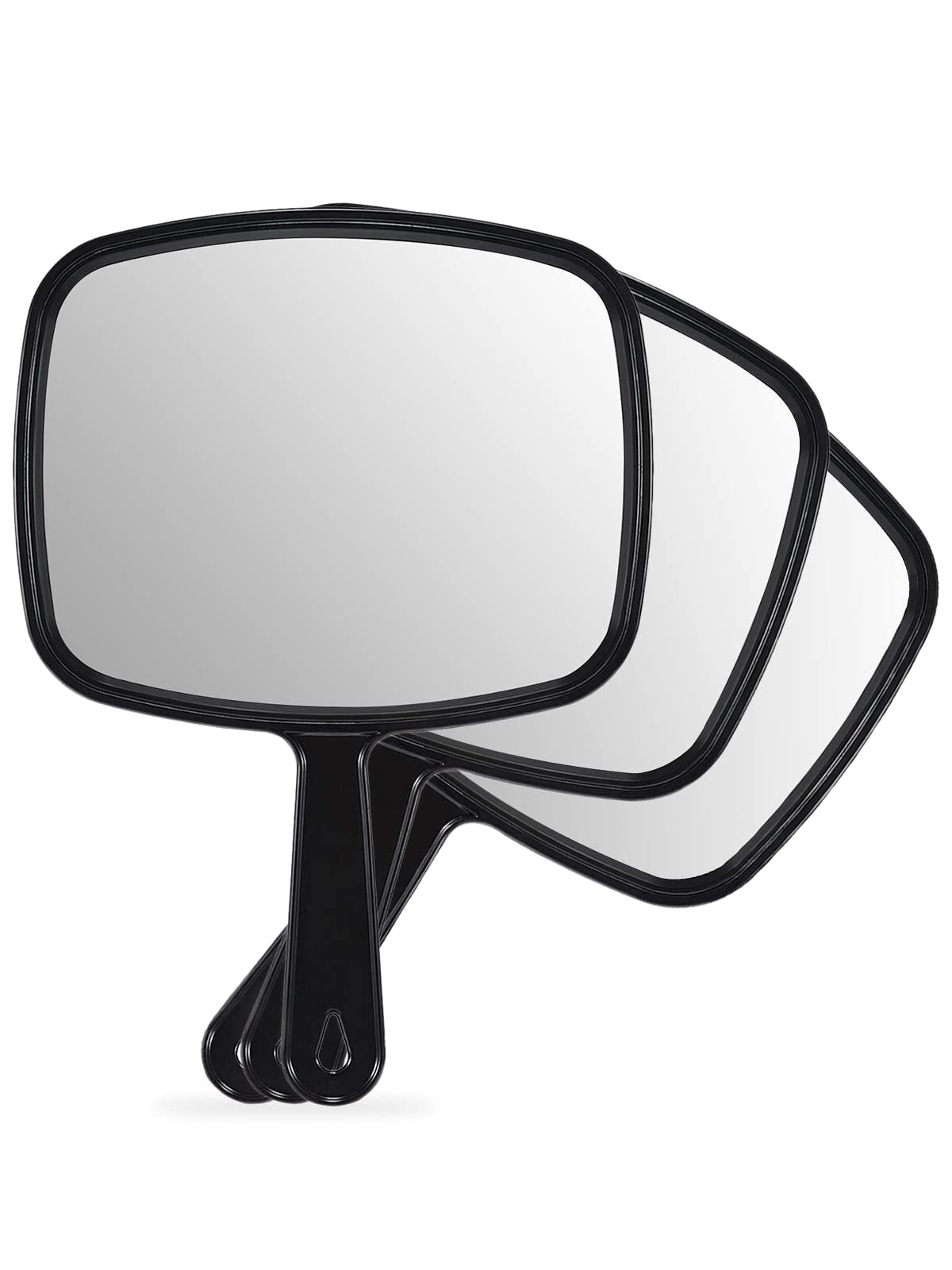 Large Handheld Mirror for Salon & Makeup - Black, 9.1 x 12.6 Inches