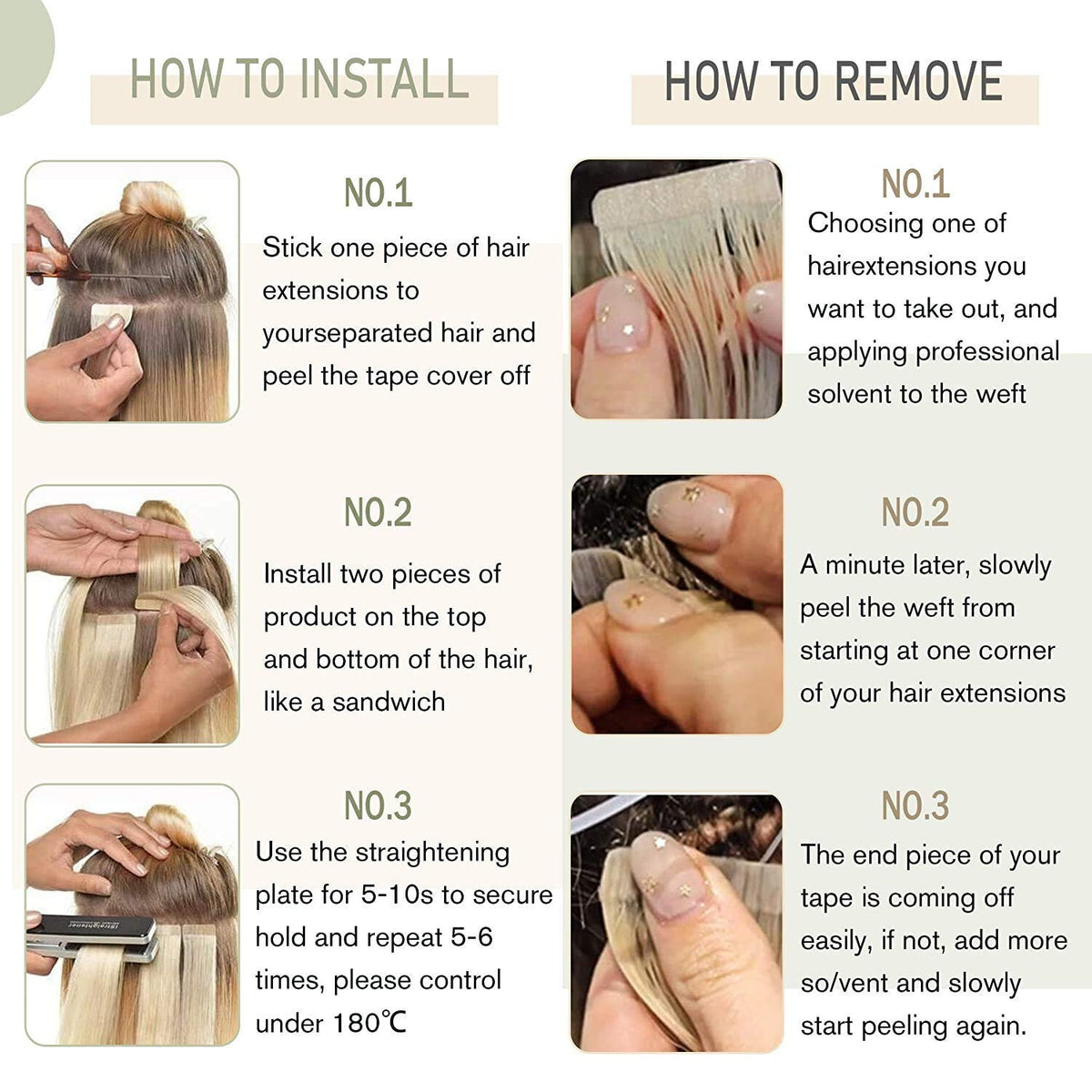 Invisible Tape Hair Extensions - Human Hair Tape-In Wefts, Reusable, Natural Remy Hair